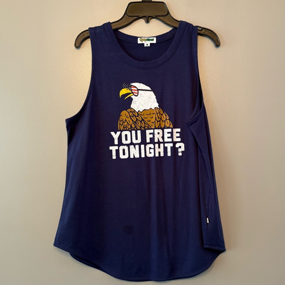 Tipsy Elves Navy Blue Eagle Graphic Tank Top
